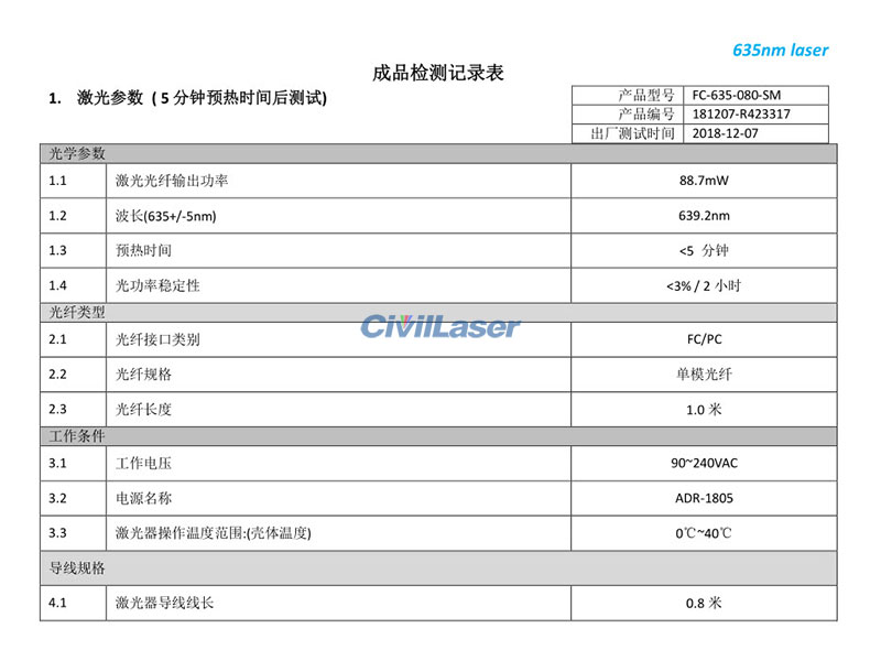 single mode fiber coupled laser